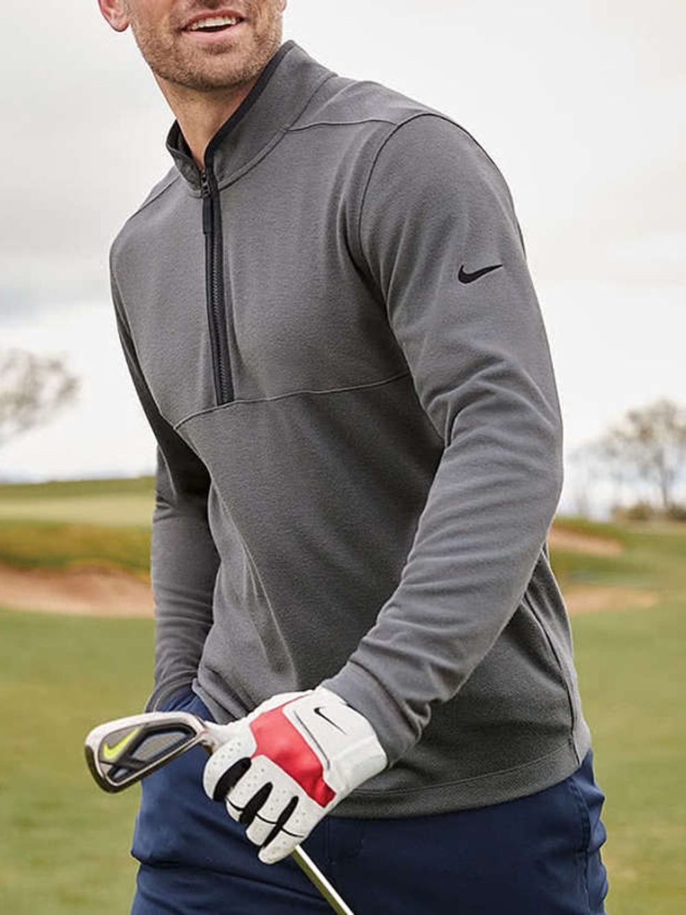 Nike Men’s Gray Lightweight Quarter-Zip Shirt Jacket